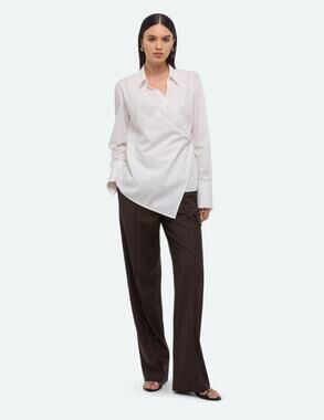 P\L Helmut Lang Long Sleeve Wrap Shirt White Size Large